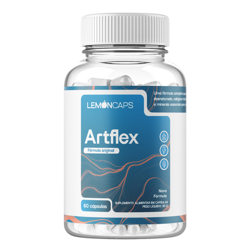 Lemon Caps Artflex Colágeno Tipo II Glucosamina MSM 60 cápsulas