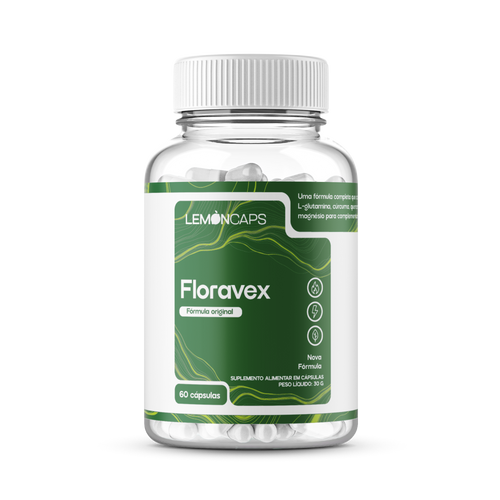 Lemon Caps Floravex Psyllium e Prebióticos 60 cápsulas 30g