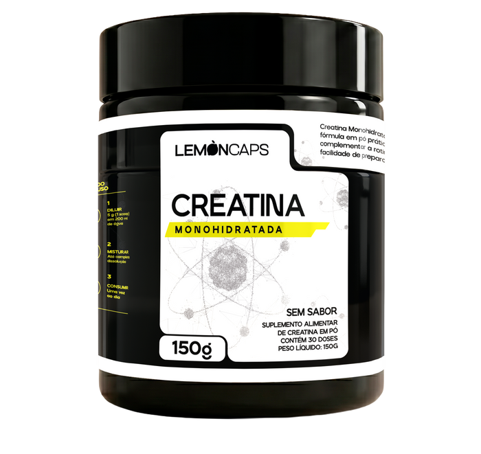 Lemon Caps Creatina Monohidratada 150g Sem Sabor 30 Doses