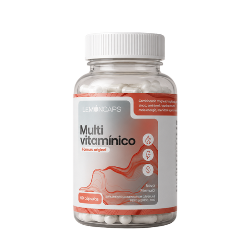 Lemon Caps Multivitamínico 60 cápsulas 12 vitaminas e 5 minerais