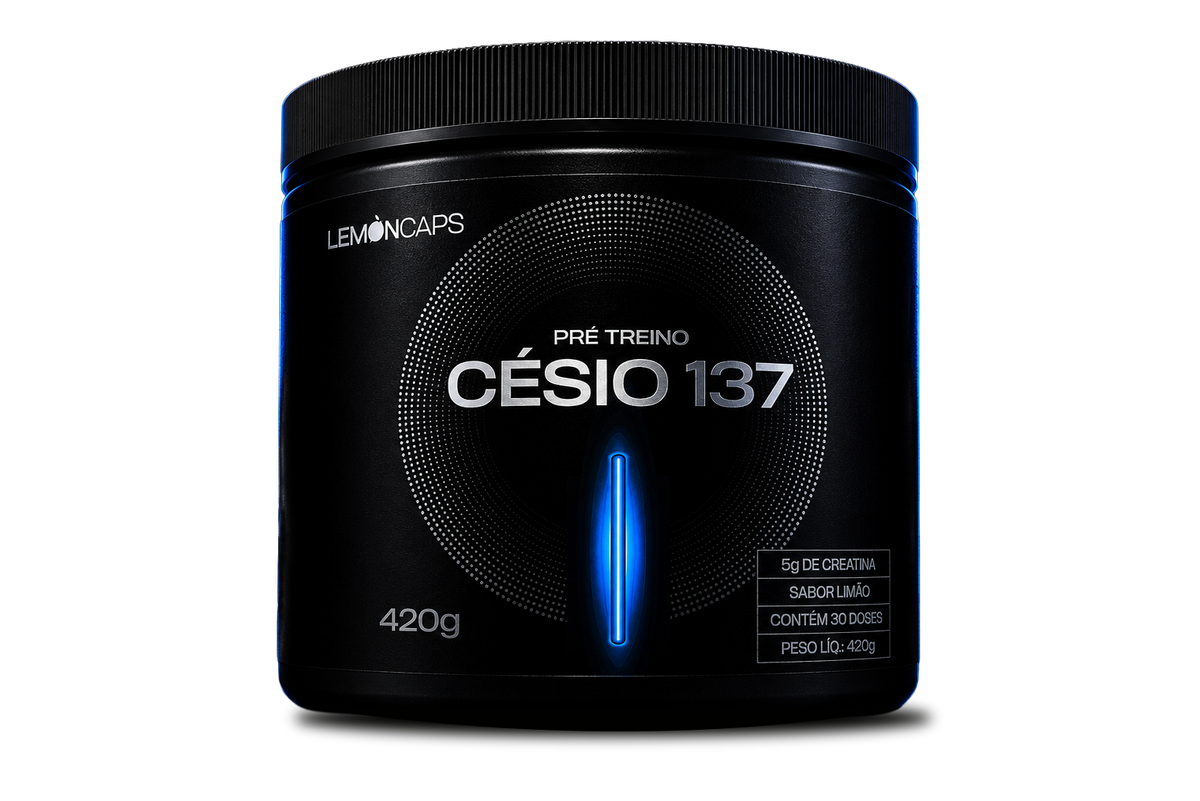 Pote de Césio 137 Pré-Treino + Creatina Lemon Caps, pó sabor limão, 420 g