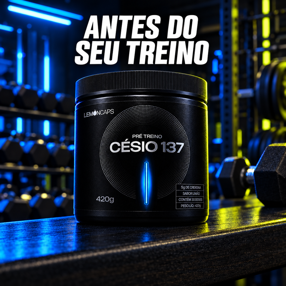 Césio 137 Pré-Treino + Creatina Lemon Caps sabor limão - cena de uso