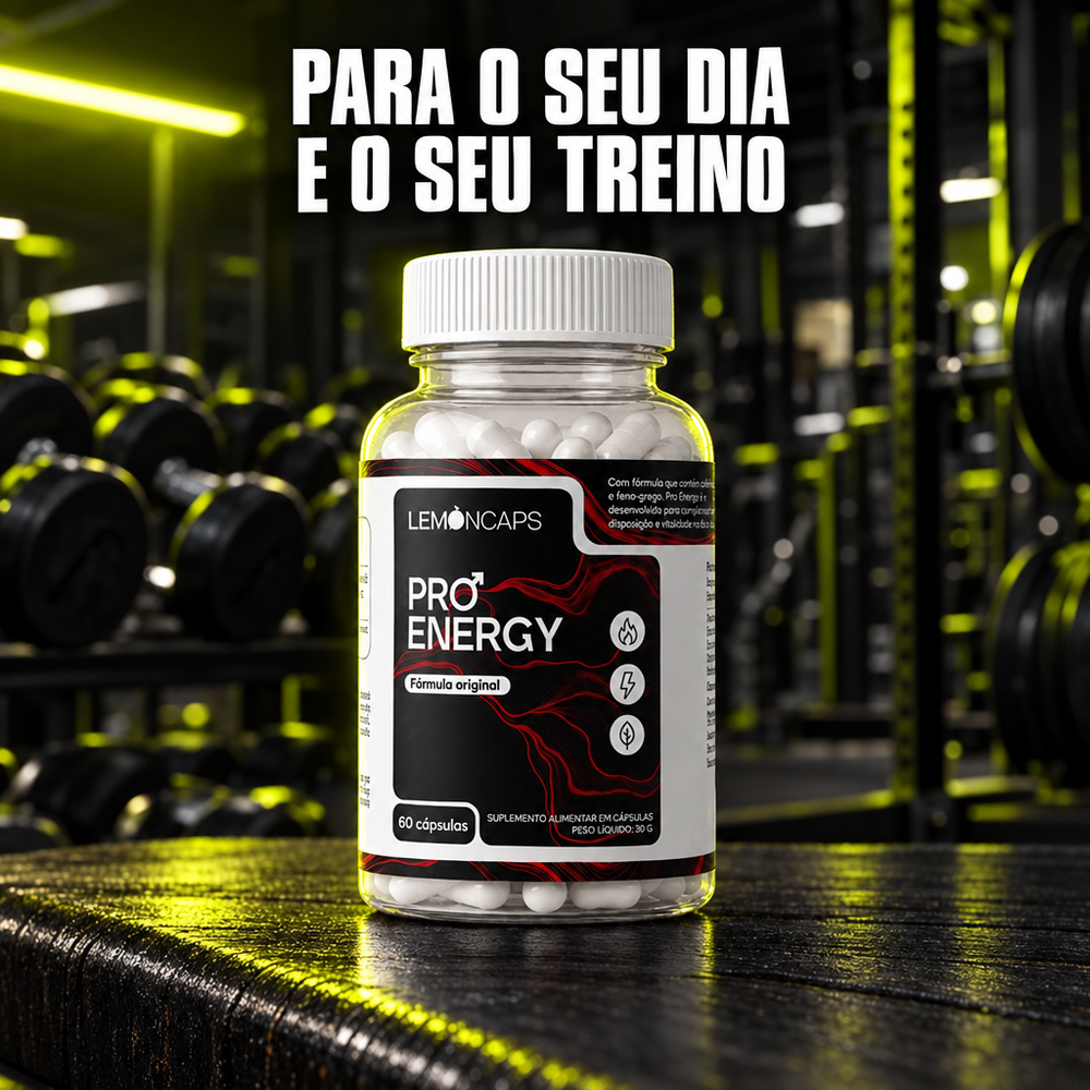 Pró Energy Lemon Caps na academia - para o seu dia e o seu treino