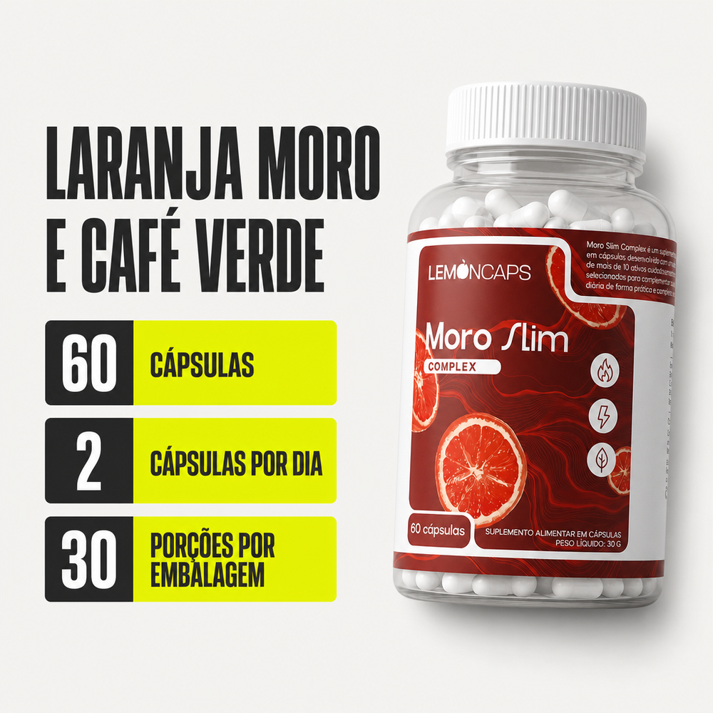 Moro Slim Complex Lemon Caps - 60 cápsulas, 2 cápsulas por dia, 30 porções