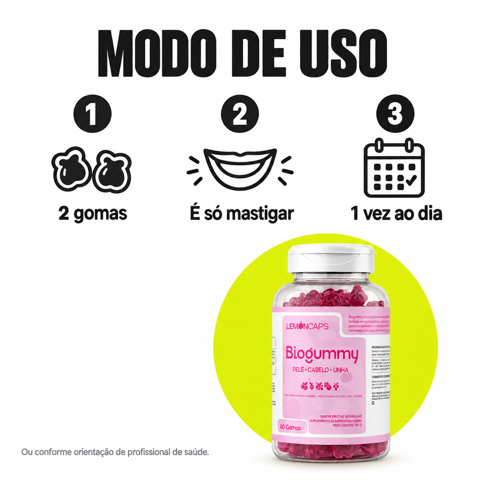 BioGummy Lemon Caps - modo de uso
