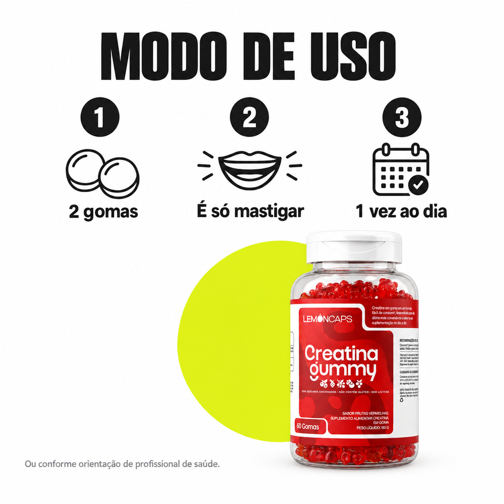Creatina Gummy Lemon Caps - modo de uso